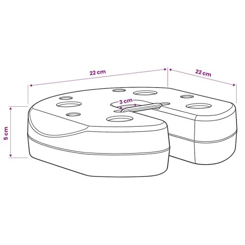 OBCIĄŻNIKI DO ALTANY 4 SZT. CZARNE 220X50 MM BETON