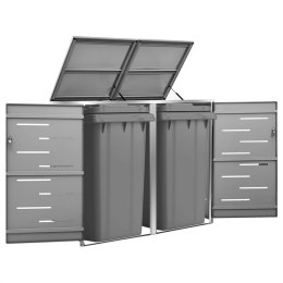 OSŁONA NA 2 KOSZE NA ŚMIECI 138X77,5X115CM STAL NIERDZEWNA