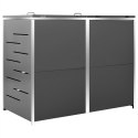 OSŁONA NA 2 KOSZE NA ŚMIECI 138X77,5X115CM STAL NIERDZEWNA