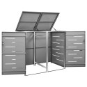 OSŁONA NA 2 KOSZE NA ŚMIECI 138X77,5X115CM STAL NIERDZEWNA