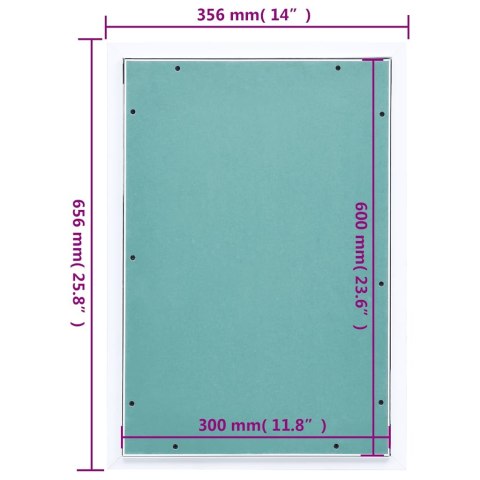 PANEL REWIZYJNY Z ALUMINIOWĄ RAMĄ I PŁYTĄ Z GIPSU 300X600 MM