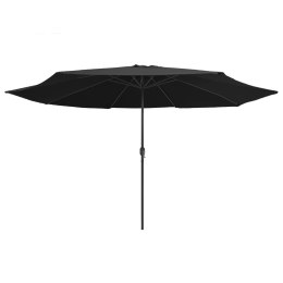PARASOL OGRODOWY NA METALOWYM SŁUPKU 390CM CZARNY