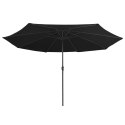 PARASOL OGRODOWY NA METALOWYM SŁUPKU 390CM CZARNY