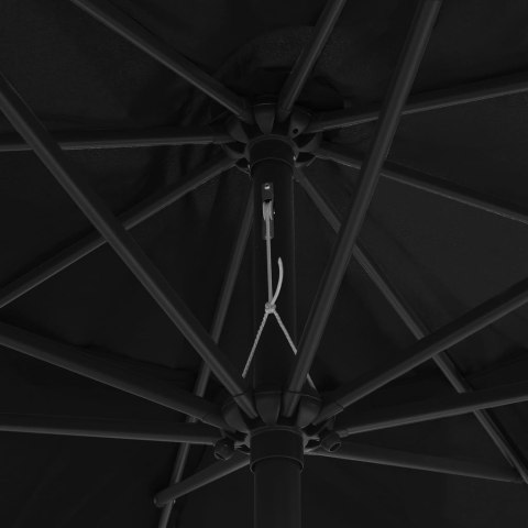PARASOL OGRODOWY NA METALOWYM SŁUPKU 390CM CZARNY