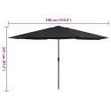 PARASOL OGRODOWY NA METALOWYM SŁUPKU 390CM CZARNY
