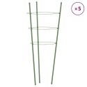 PODPÓRKI DLA ROŚLIN Z 3 OBRĘCZAMI 5 SZT ZIELONE 45CM STAL