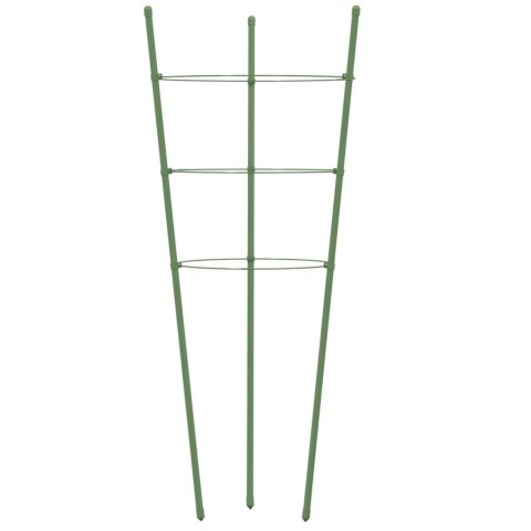 PODPÓRKI DLA ROŚLIN Z 3 OBRĘCZAMI 5 SZT ZIELONE 45CM STAL