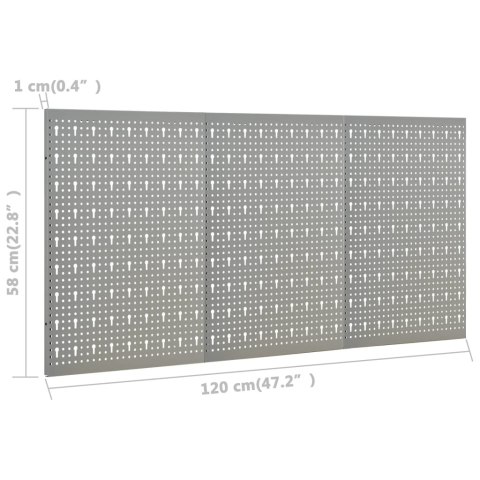 ŚCIENNE PŁYTY PERFOROWANE 3 SZT. 40X58CM STAL