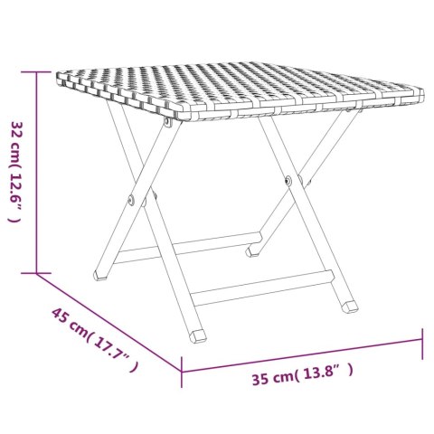 SKŁADANY STOLIK BRĄZOWY 45X35X32CM POLIRATTAN