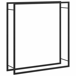 STOJAK NA DREWNO MATOWY CZARNY 110X28X116CM STALOWY