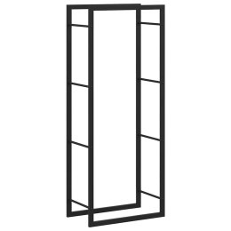 STOJAK NA DREWNO MATOWY CZARNY 50X28X132CM STALOWY