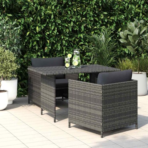 STÓŁ OGRODOWY JADALNIANY SZARY 110X70X65CM RATTAN PE
