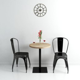 STOLIK BISTRO Z MDF STALOWA PODSTAWA 60X75CM KOLOR DĘBU