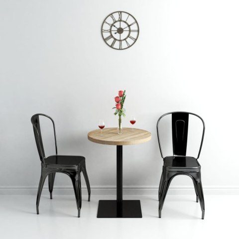 STOLIK BISTRO Z MDF STALOWA PODSTAWA 60X75CM KOLOR DĘBU