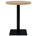 STOLIK BISTRO Z MDF STALOWA PODSTAWA 60X75CM KOLOR DĘBU