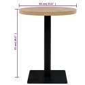 STOLIK BISTRO Z MDF STALOWA PODSTAWA 60X75CM KOLOR DĘBU