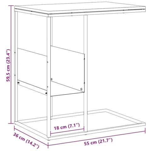 STOLIK BOCZNY BIAŁY 55X36X59,5CM MATERIAŁ DREWNOPOCHODNY