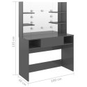 STOLIK DO MAKIJAŻU Z LED 100X40X135CM MDF LŚNIĄCY SZARY