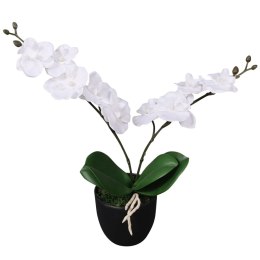SZTUCZNA ORCHIDEA Z DONICZKĄ 30CM KOLOR BIAŁY