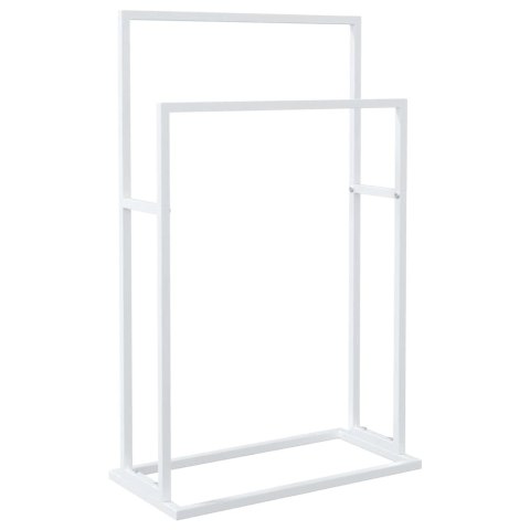 WOLNOSTOJĄCY WIESZAK NA RĘCZNIKI BIAŁY 48X24X78,5CM ŻELAZNY