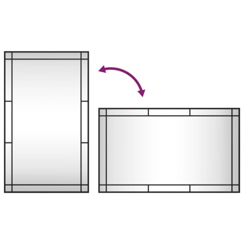 LUSTRO ŚCIENNE CZARNE 60X100CM PROSTOKĄTNE ŻELAZO