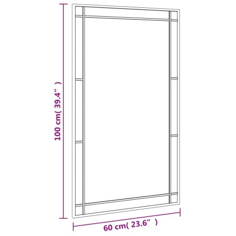 LUSTRO ŚCIENNE CZARNE 60X100CM PROSTOKĄTNE ŻELAZO