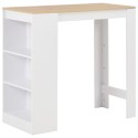 STOLIK BAROWY Z PÓŁKAMI BIAŁY 110X50X103CM