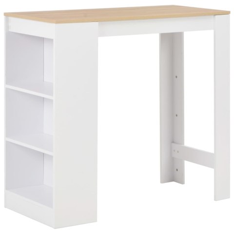 STOLIK BAROWY Z PÓŁKAMI BIAŁY 110X50X103CM