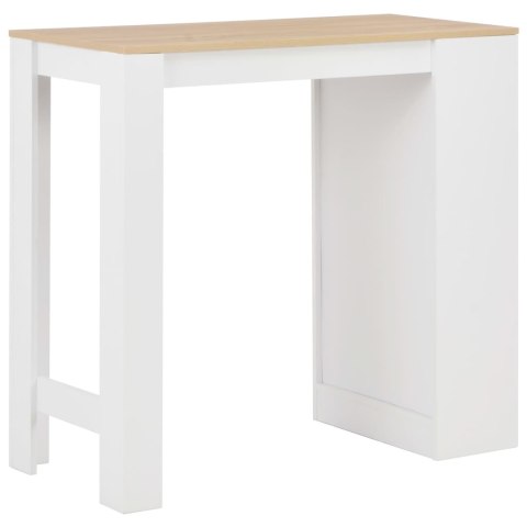 STOLIK BAROWY Z PÓŁKAMI BIAŁY 110X50X103CM