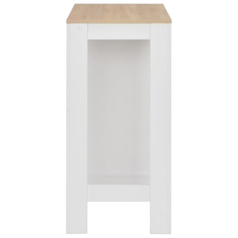 STOLIK BAROWY Z PÓŁKAMI BIAŁY 110X50X103CM