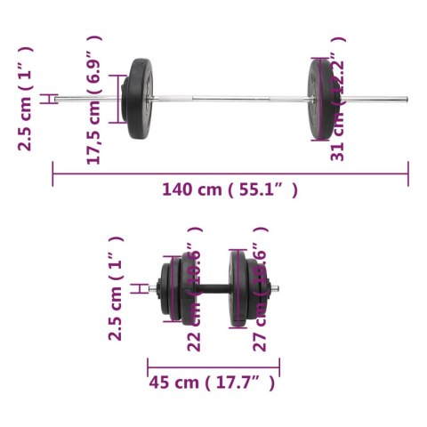 SZTANGA I HANTLE Z OBCIĄŻNIKAMI 60 KG