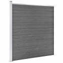OGRODZENIE WPC 3 PANELE KWADRATOWE 1 SKOŚNY 619X186CM SZARE