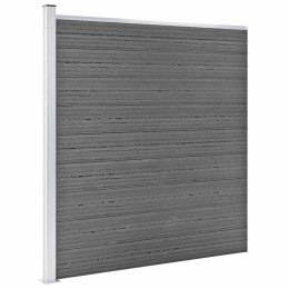 OGRODZENIE WPC 3 PANELE KWADRATOWE 1 SKOŚNY 619X186CM SZARE