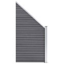 OGRODZENIE WPC 3 PANELE KWADRATOWE 1 SKOŚNY 619X186CM SZARE
