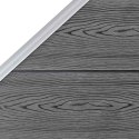 OGRODZENIE WPC 3 PANELE KWADRATOWE 1 SKOŚNY 619X186CM SZARE