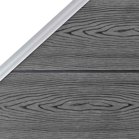 OGRODZENIE WPC 3 PANELE KWADRATOWE 1 SKOŚNY 619X186CM SZARE