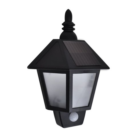 ŚCIENNE LAMPY SOLARNE 2 SZT. Z DETEKTOREM RUCHU CZARNE