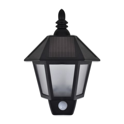 ŚCIENNE LAMPY SOLARNE 2 SZT. Z DETEKTOREM RUCHU CZARNE