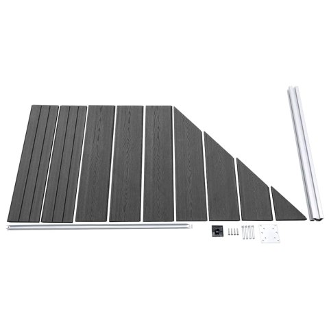 ZESTAW OGRODZENIOWY Z WPC 1138X(105-186)CM CZARNY