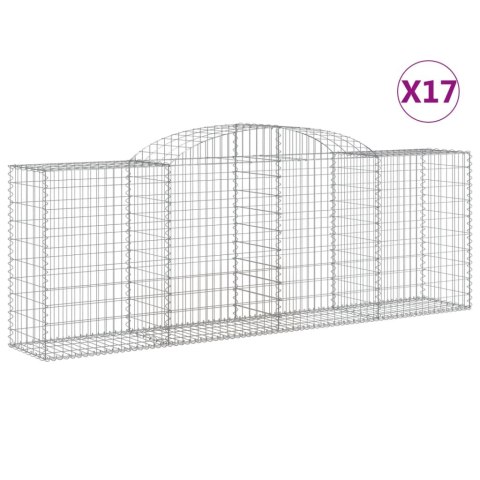 KOSZE GABIONOWE 17 SZT 300X50X100/120CM GALWANIZOWANE ŻELAZO