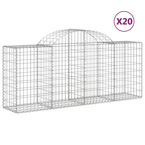 KOSZE GABIONOWE 20 SZT 200X50X80/100CM GALWANIZOWANE ŻELAZO