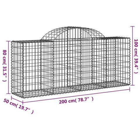 KOSZE GABIONOWE 20 SZT 200X50X80/100CM GALWANIZOWANE ŻELAZO