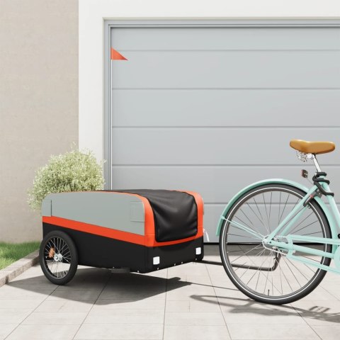 PRZYCZEPKA ROWEROWA CZARNO-POMARAŃCZOWA 45 KG ŻELAZO