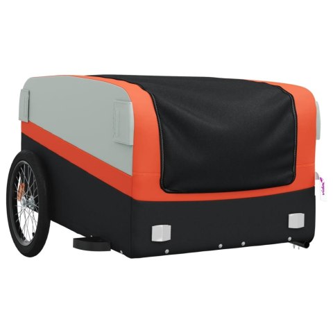 PRZYCZEPKA ROWEROWA CZARNO-POMARAŃCZOWA 45 KG ŻELAZO