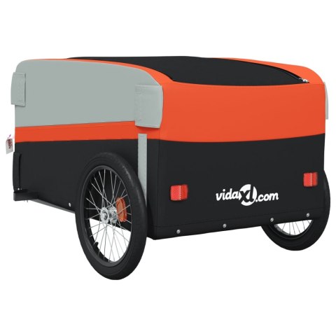 PRZYCZEPKA ROWEROWA CZARNO-POMARAŃCZOWA 45 KG ŻELAZO