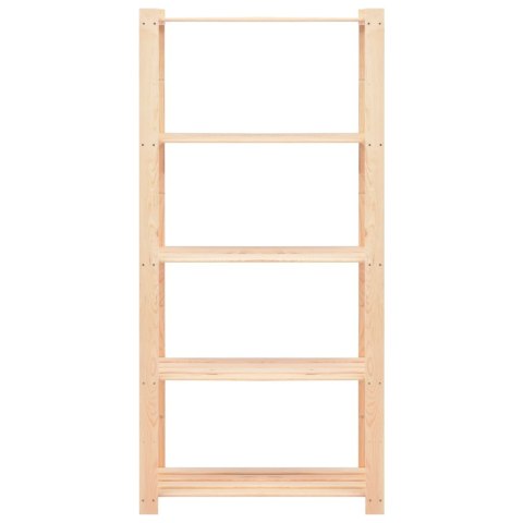 REGAŁY Z 5 PÓŁKAMI 5 SZT. 80X38X170CM SOSNA 250 KG