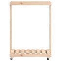 STOJAK NA DREWNO Z KÓŁKAMI 76,5X40X108CM DREWNO SOSNOWE