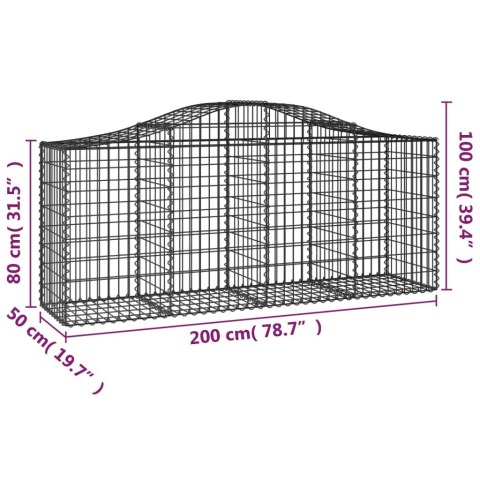 KOSZE GABIONOWE 18 SZT 200X50X80/100CM GALWANIZOWANE ŻELAZO