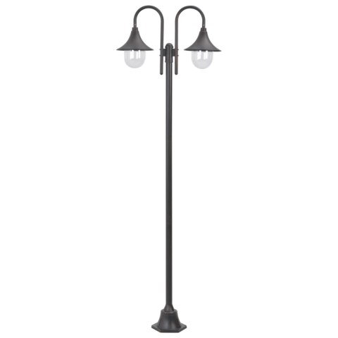 LATARNIA OGRODOWA 2-PUNKTOWA 220CM ALUMINIUM E27 BRĄZOWA