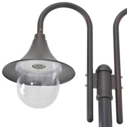 LATARNIA OGRODOWA 2-PUNKTOWA 220CM ALUMINIUM E27 BRĄZOWA